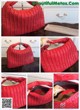 A collage of photos showing how to make a woven bag.